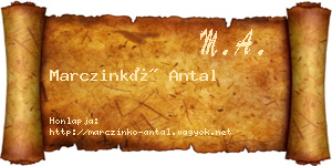 Marczinkó Antal névjegykártya